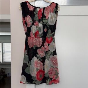 Alice + Olivia Floral Black and Pink Mini Dress